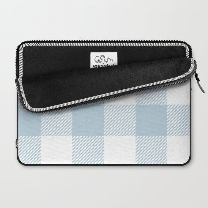 Baby Blue Buffalo Check Laptop Sleeve Gallery Image 2