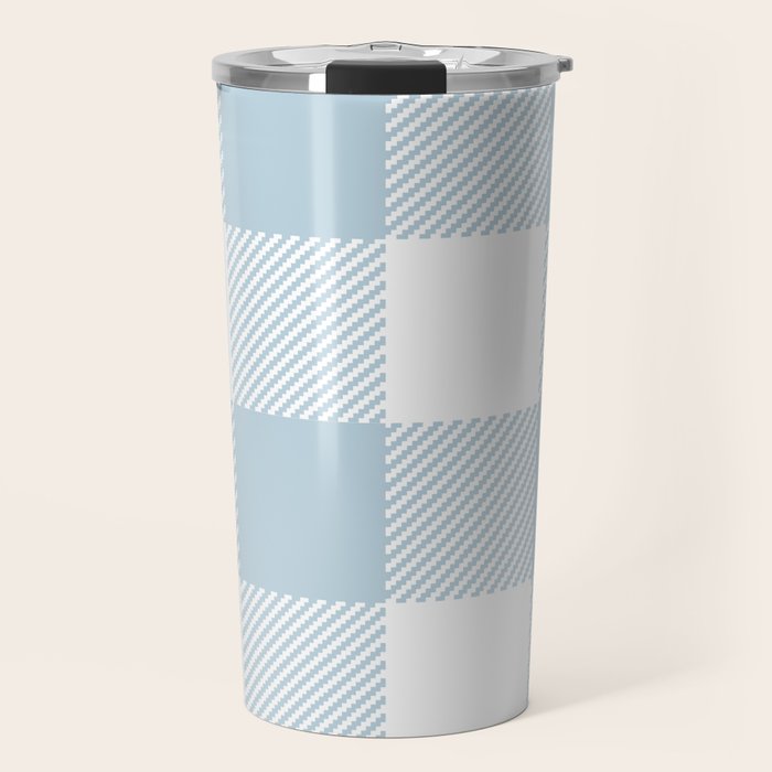 Baby Blue Buffalo Check Travel Mug Gallery Image 1