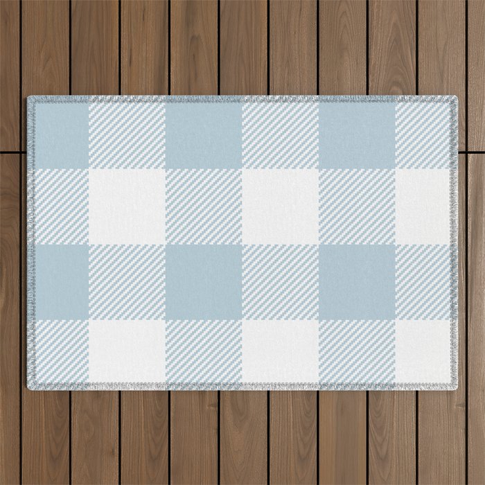 Baby Blue Buffalo Check Outdoor Rug Gallery Image 1