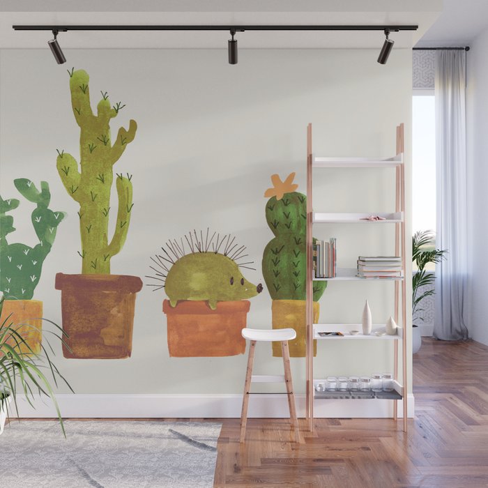 Hedgehog and Cactus (incognito) Wall Mural Gallery Image 1