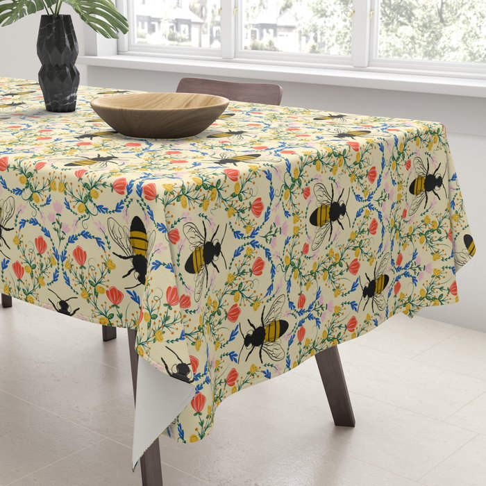 Bee Garden - Cream Tablecloth Gallery Image 3