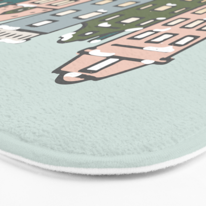 Snow Capped Row Houses Bath Mat Gallery Image 3