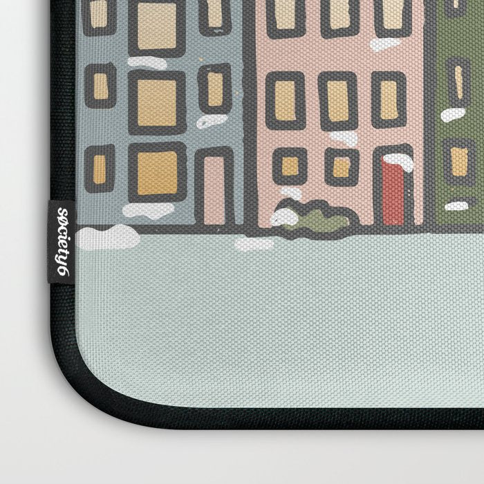Snow Capped Row Houses Laptop Sleeve Gallery Image 3