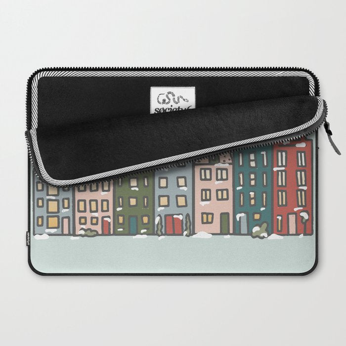 Snow Capped Row Houses Laptop Sleeve Gallery Image 2