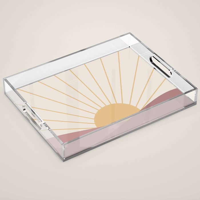Morning Light - Pink Acrylic Tray Gallery Image 1