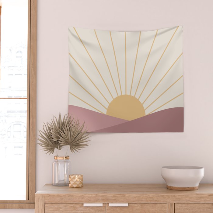 Morning Light - Pink Wall Tapestry Gallery Image 2