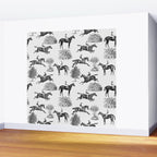Horse Racing Black and White Toile Pattern  Wall Mural Gallery Image 2