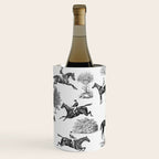Horse Racing Black and White Toile Pattern  Wine Chiller Gallery Image 2