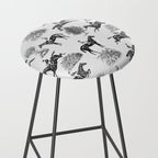 Horse Racing Black and White Toile Pattern  Stool Gallery Image 2