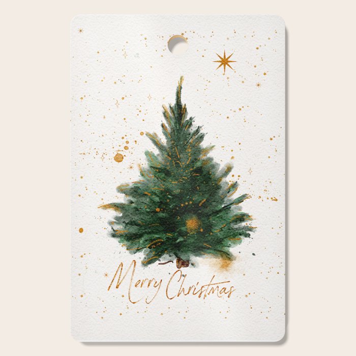 Vintage Merry Christmas Tree  Cutting Board Gallery Image 1