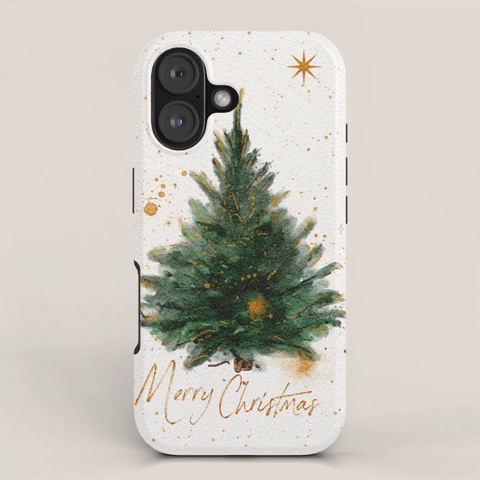 Vintage Merry Christmas Tree  iPhone Case Gallery Image 1