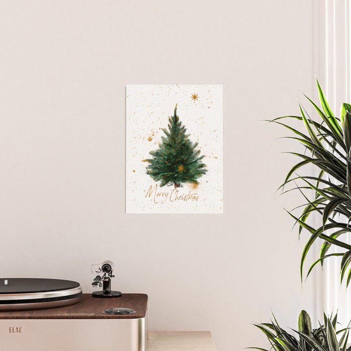 Vintage Merry Christmas Tree  Poster Gallery Image 2