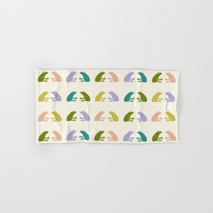 Frog friends pattern on cream Bath Towel Gallery Image 1