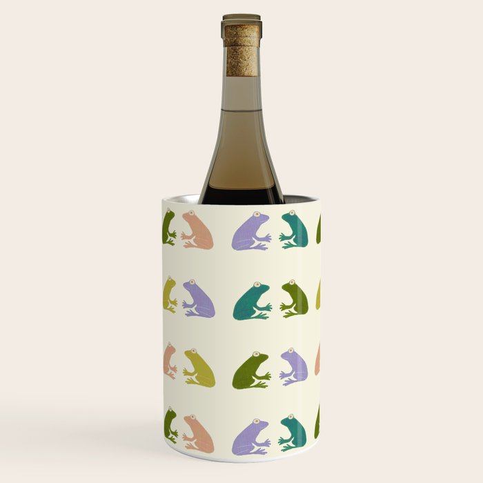 Frog friends pattern on cream Wine Chiller Gallery Image 2