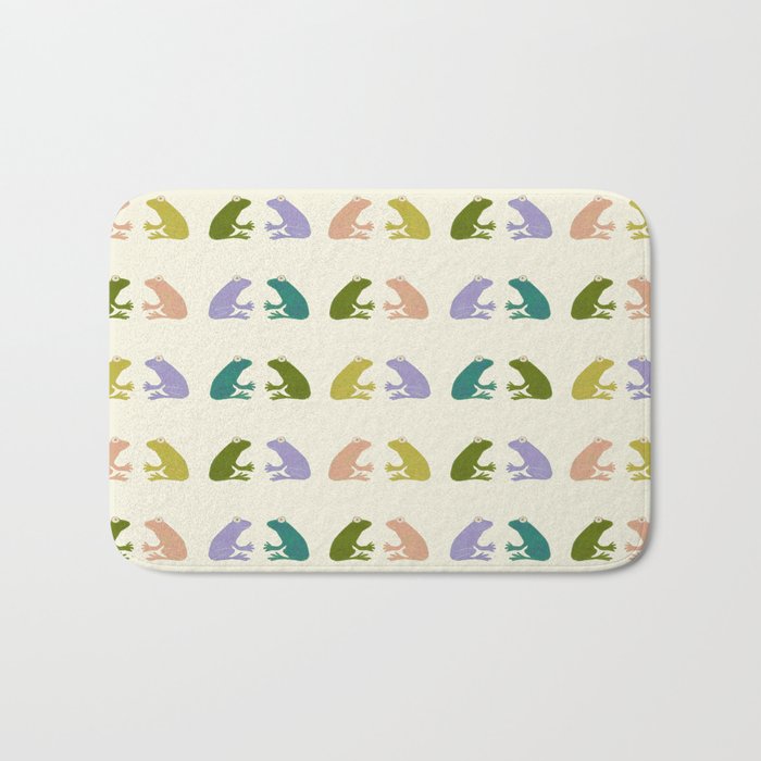 Frog friends pattern on cream Bath Mat Gallery Image 1