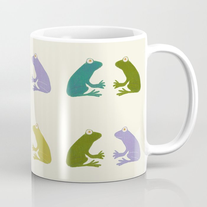 Frog friends pattern on cream Coffee Mug Gallery Image 1