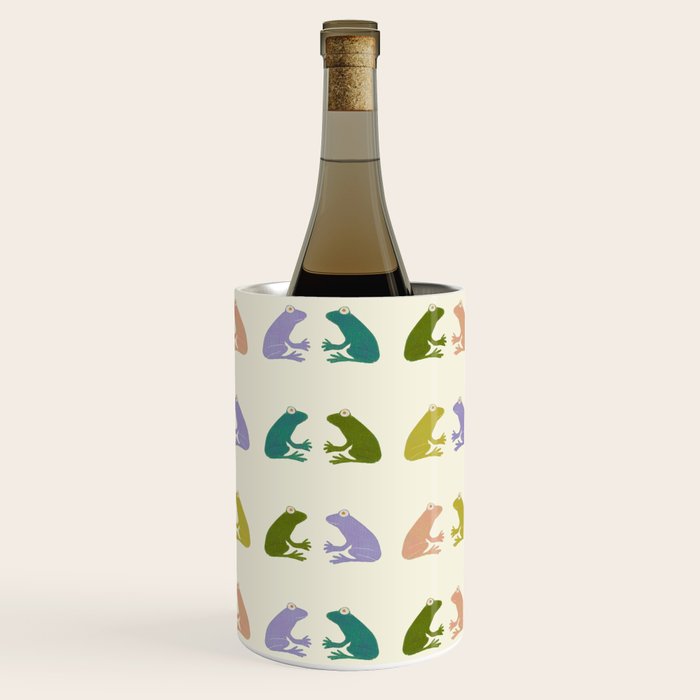 Frog friends pattern on cream Wine Chiller Gallery Image 3