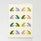 Frog friends pattern on cream Stationery Card Gallery Image 2
