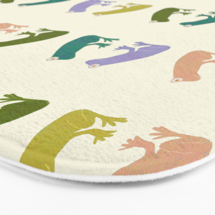 Frog friends pattern on cream Bath Mat Gallery Image 3