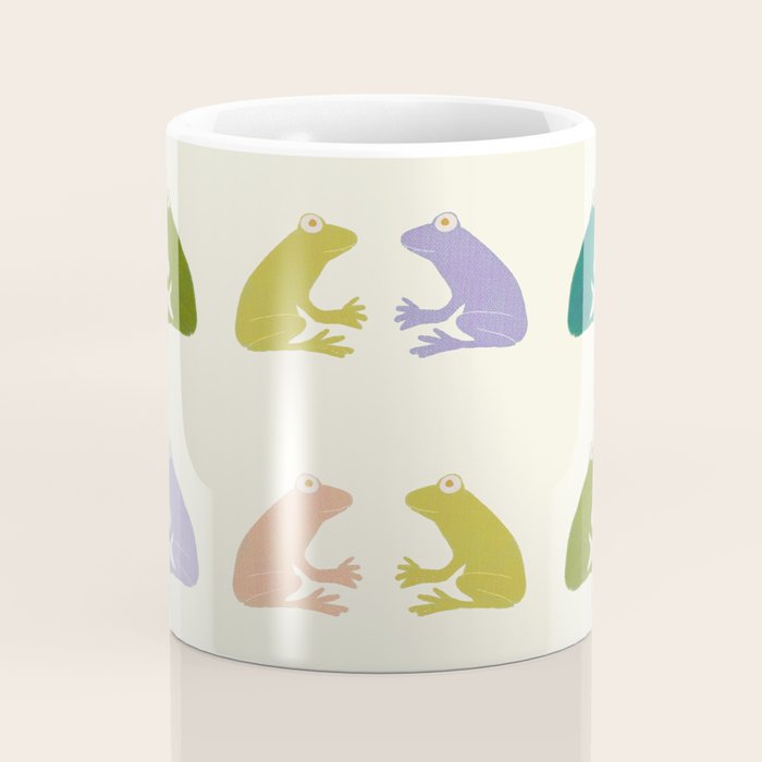 Frog friends pattern on cream Coffee Mug Gallery Image 4