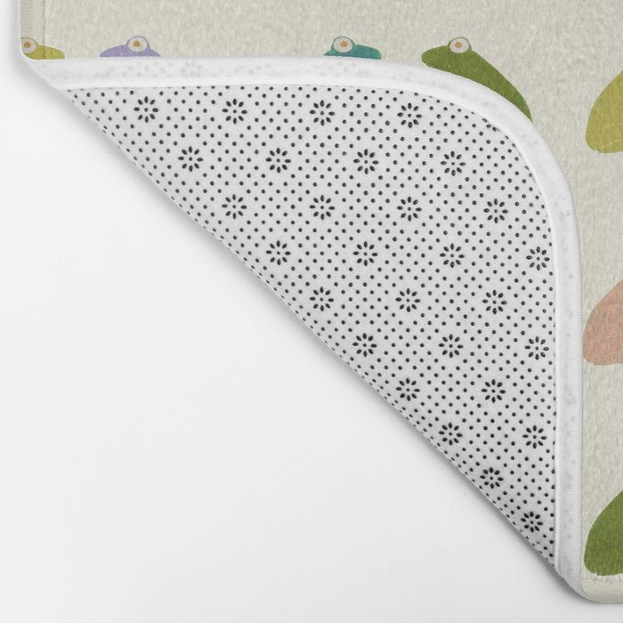 Frog friends pattern on cream Bath Mat Gallery Image 2