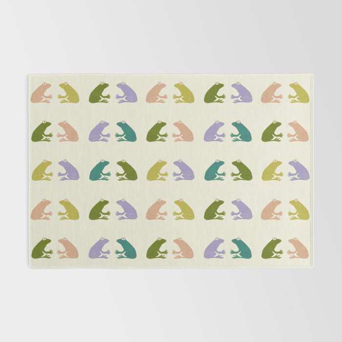 Frog friends pattern on cream Rug Gallery Image 2