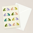 Frog friends pattern on cream Stationery Card Gallery Image 2