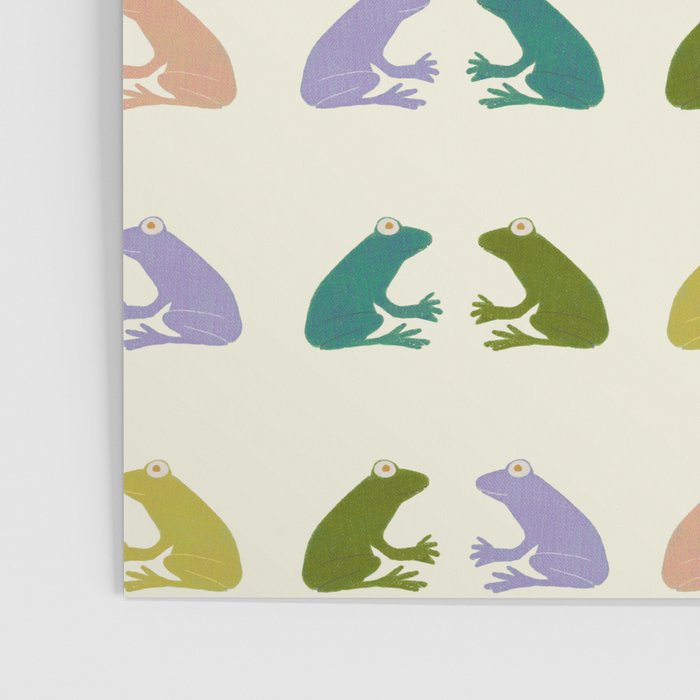 Frog friends pattern on cream Poster Gallery Image 3