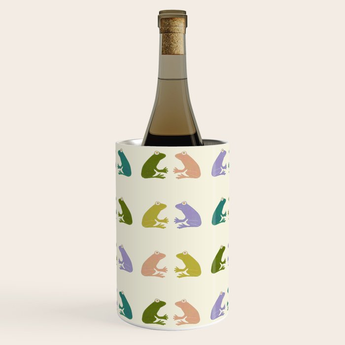 Frog friends pattern on cream Wine Chiller Gallery Image 1