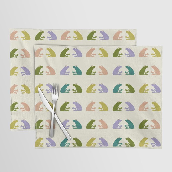 Frog friends pattern on cream Placemat Gallery Image 1