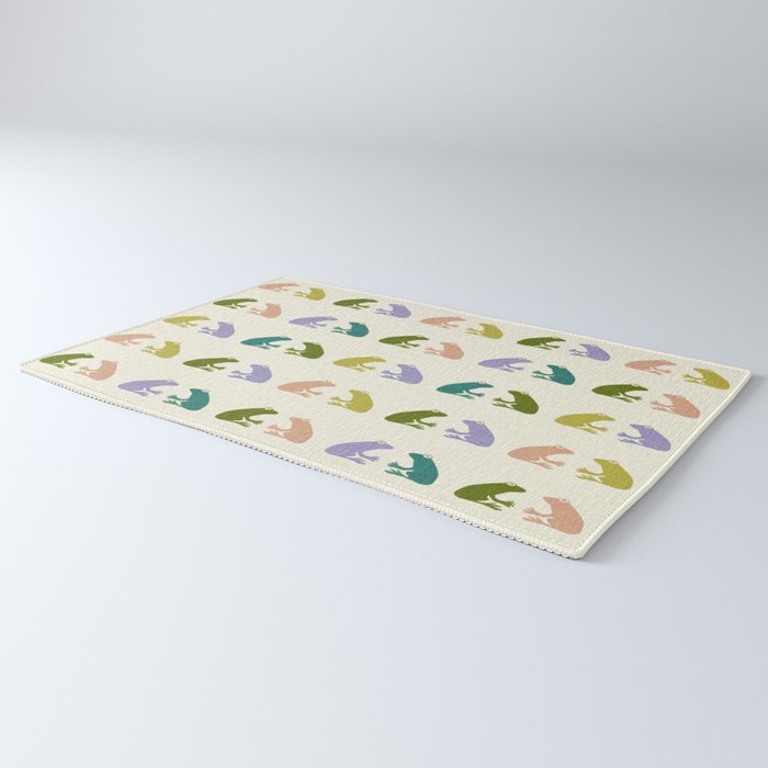 Frog friends pattern on cream Rug Gallery Image 3