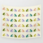 Frog friends pattern on cream Wall Tapestry Gallery Image 4