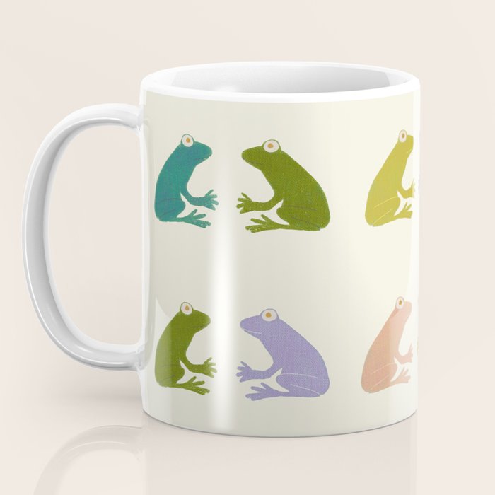 Frog friends pattern on cream Coffee Mug Gallery Image 3