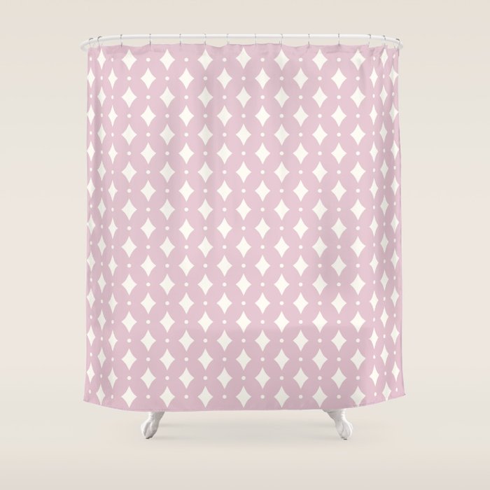 Vintage Stars XII Blush Pink Shower Curtain Gallery Image 1
