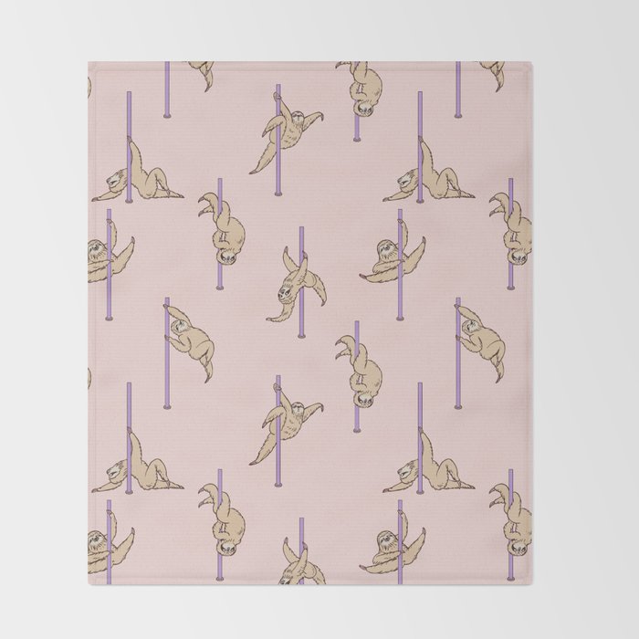 Sloths Pole Dancing Club Throw Blanket Gallery Image 2
