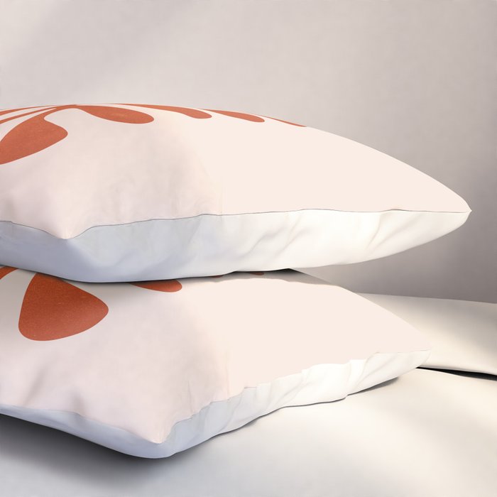 Nature Leaf Cutouts III: Terracotta Edition | Mid-Century Henri Matisse Series Pillow Sham Gallery Image 3