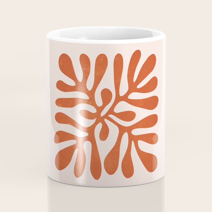 Nature Leaf Cutouts III: Terracotta Edition | Mid-Century Henri Matisse Series Coffee Mug Gallery Image 4