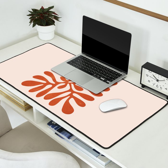 Nature Leaf Cutouts III: Terracotta Edition | Mid-Century Henri Matisse Series Desk Mat Gallery Image 2