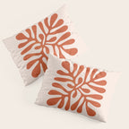 Nature Leaf Cutouts III: Terracotta Edition | Mid-Century Henri Matisse Series Pillow Sham Gallery Image 3