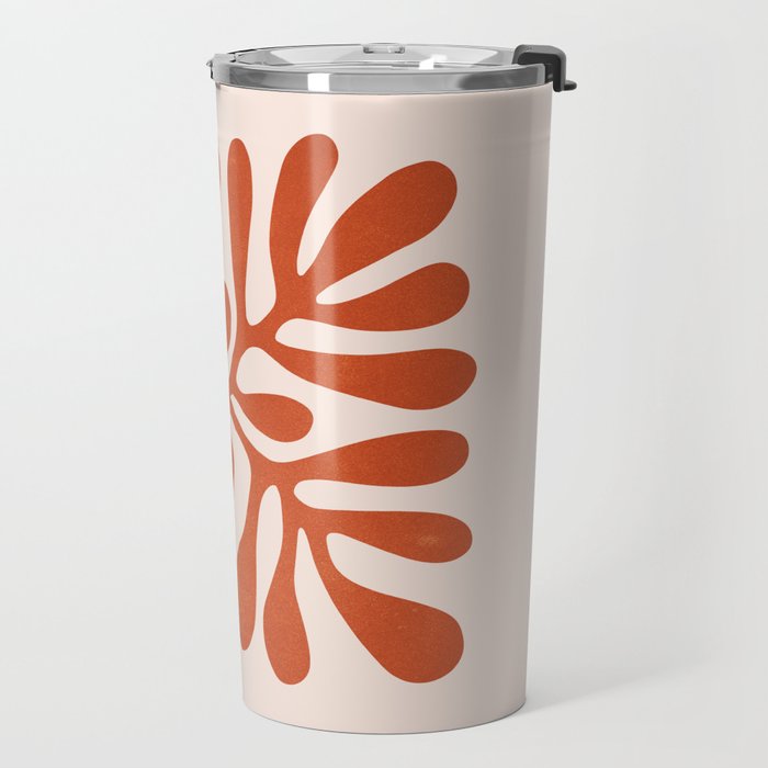 Nature Leaf Cutouts III: Terracotta Edition | Mid-Century Henri Matisse Series Travel Mug Gallery Image 2