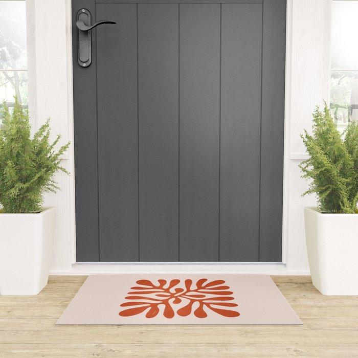 Nature Leaf Cutouts III: Terracotta Edition | Mid-Century Henri Matisse Series Welcome Mat Gallery Image 3