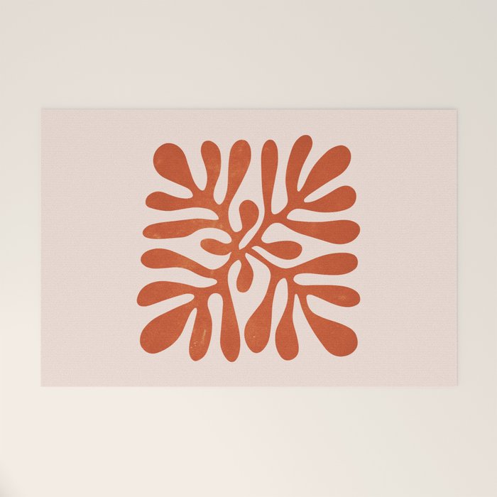 Nature Leaf Cutouts III: Terracotta Edition | Mid-Century Henri Matisse Series Welcome Mat Gallery Image 1