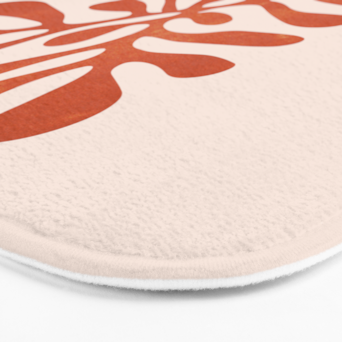 Nature Leaf Cutouts III: Terracotta Edition | Mid-Century Henri Matisse Series Bath Mat Gallery Image 3
