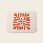 Nature Leaf Cutouts III: Terracotta Edition | Mid-Century Henri Matisse Series Bath Mat Gallery Image 1