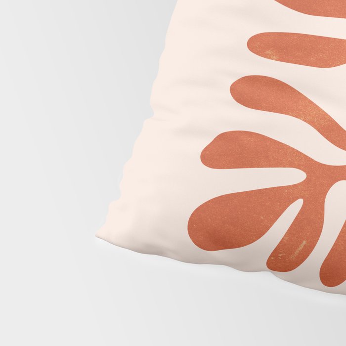 Nature Leaf Cutouts III: Terracotta Edition | Mid-Century Henri Matisse Series Pillow Sham Gallery Image 4