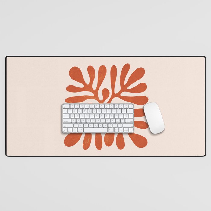 Nature Leaf Cutouts III: Terracotta Edition | Mid-Century Henri Matisse Series Desk Mat Gallery Image 1