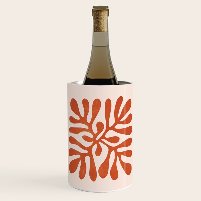 Nature Leaf Cutouts III: Terracotta Edition | Mid-Century Henri Matisse Series Wine Chiller Gallery Image 1