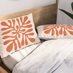 Nature Leaf Cutouts III: Terracotta Edition | Mid-Century Henri Matisse Series Pillow Sham Gallery Image 2