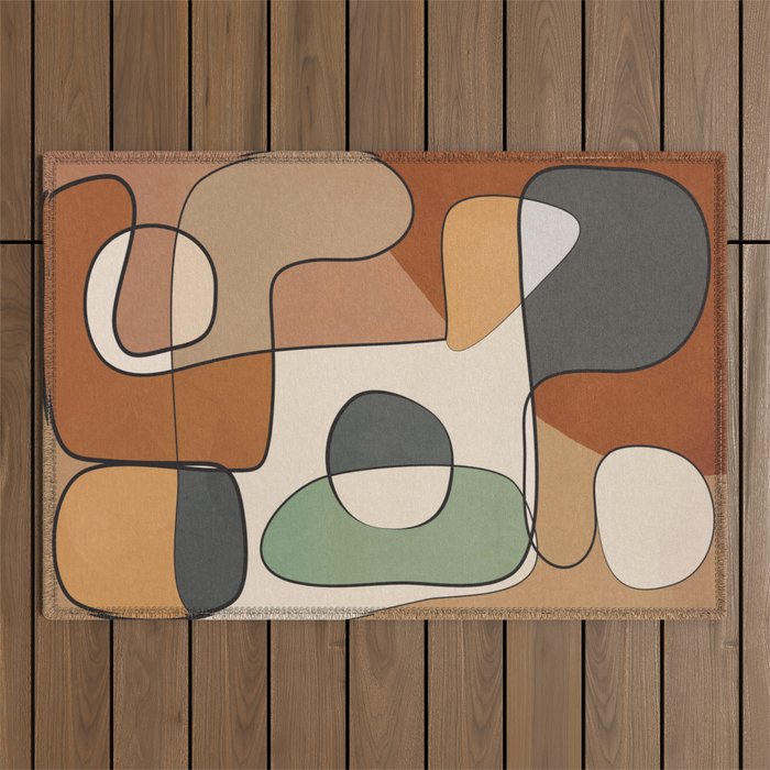 Abstract Line Art 10 Outdoor Rug Gallery Image 1