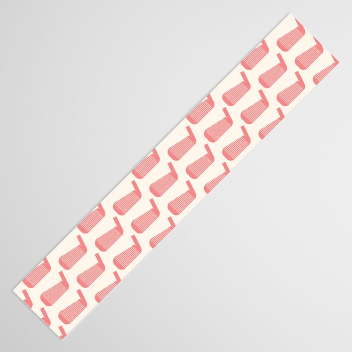 Golf Club Head Vintage Pattern (Beige/Pink) Table Runner Gallery Image 3